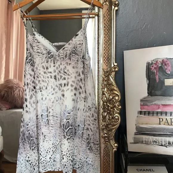 Sweet Claire gray snake print slip dress - Picture 2 of 8